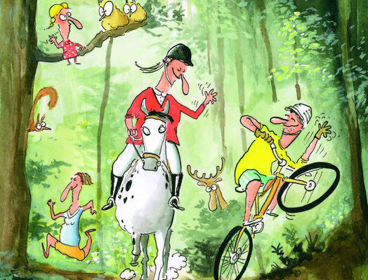 Der Wald steht allen offen. Der Zutritt ist mit wenigen Einschränkungen frei, erfordert aber unser Respekt als Gast. Cartoon: Max Spring / Arbeitsgemeinschaft für den Wald (AfW) Der Wald steht allen offen. Der Zutritt ist mit wenigen Einschränkungen frei, erfordert aber unser Respekt als Gast. Cartoon: Max Spring / Arbeitsgemeinschaft für den Wald (AfW)